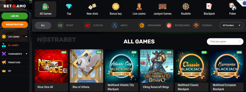 Betamo Casino Games