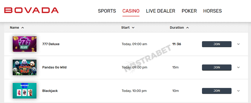 Bovada leaderboards