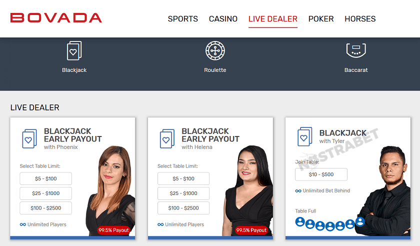 Bovada live casino