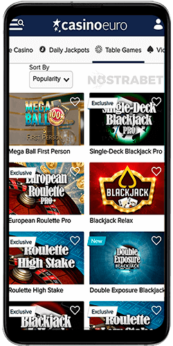 CasinoEuro mobile casino app