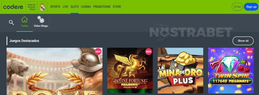 codere slots