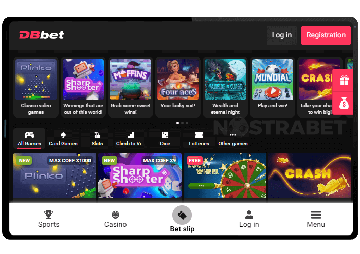 Mobile website of Doublebet