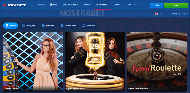 Favbet's Live Casino