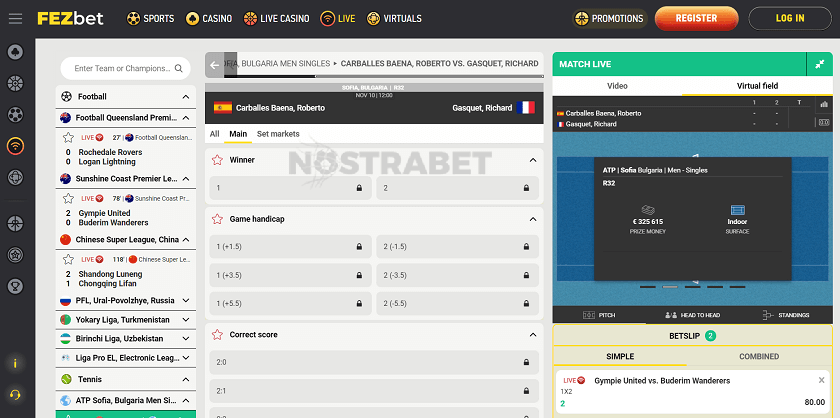 Fezbet live betting