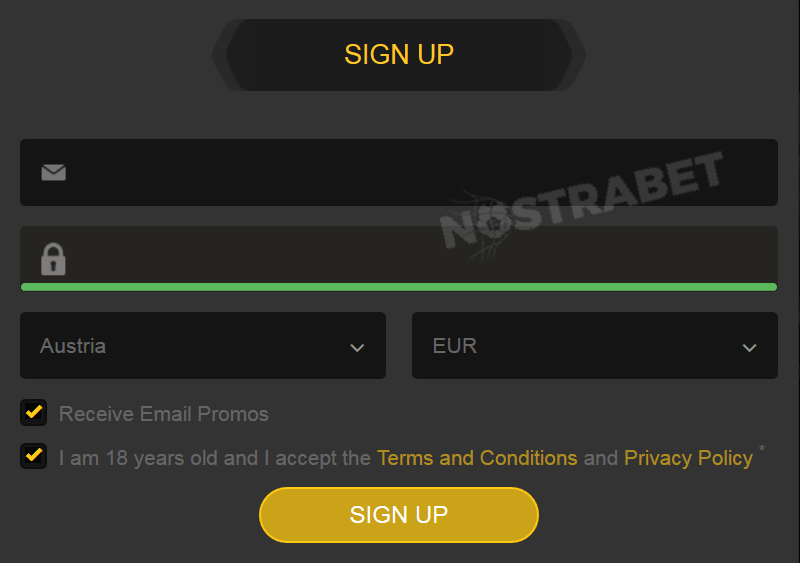 Golden Star signup form