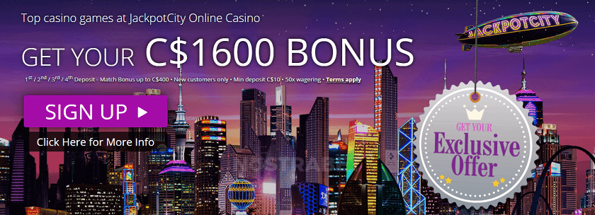 Jackpotcity casino bonus for new players