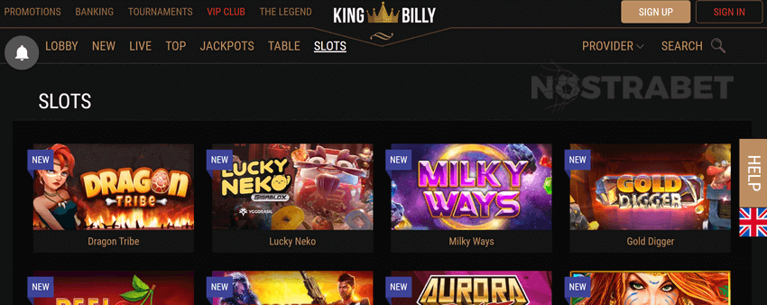 king billy casino slots
