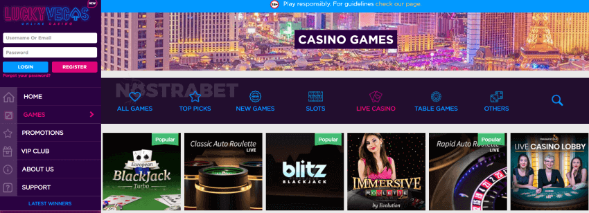 luckyvegas casino live dealers