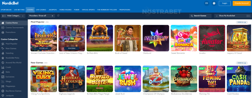 nordicbet casino games
