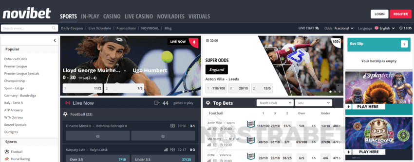 Novibet's Homepage