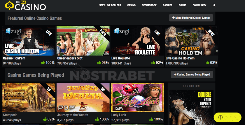 Navigation at PlayHub Casino