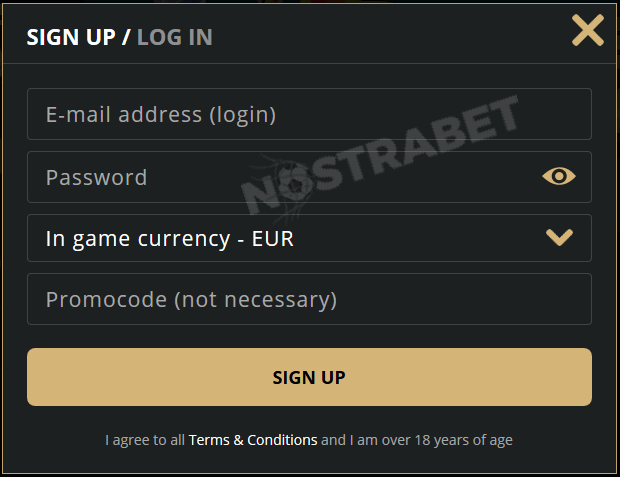 Riobet registration form