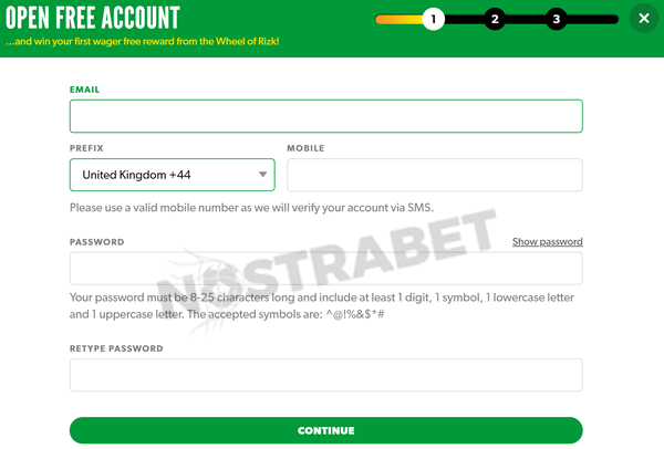 rizk registration form