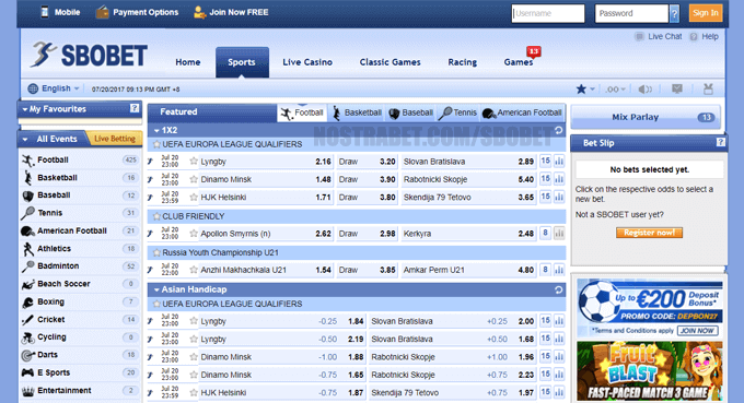 sbobet спортни залози