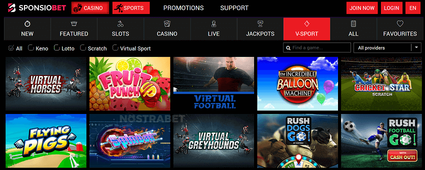 Sponsiobet virtuals