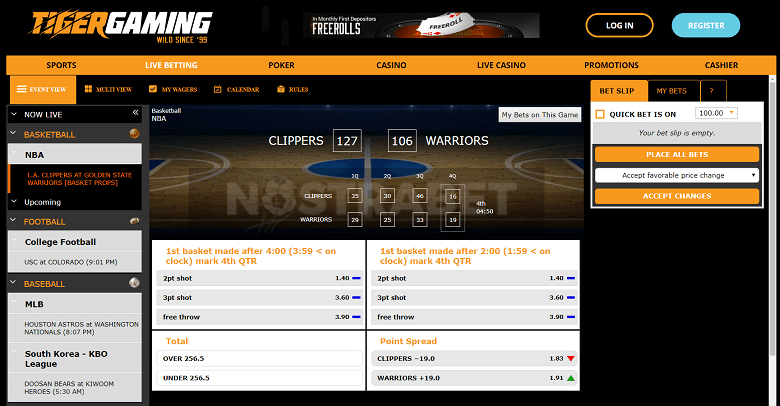 In Play section of TigerGaming