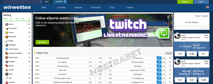 Wirwetten website